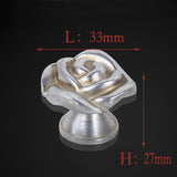 Maxbell 2 x Antique Silver Rose Cabinet Drawer Furniture Door knob Handle Pull Hardware 33mm