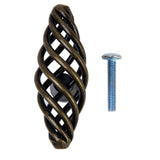 Maxbell 8pcs Twist Cage Spiral Design Kitchen Cabinet Cupboard Handles Knob - Antique brass