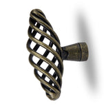 Maxbell 8pcs Twist Cage Spiral Design Kitchen Cabinet Cupboard Handles Knob - Antique brass