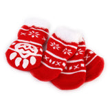 Maxbell Maxbell Snowflake Pet Dog Puppy Cat Shoes Slippers Non-Slip Socks with Paw Prints Size M