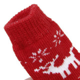 Maxbell Maxbell Christmas Reindeer Pet Dog Puppy Cat Non-Slip Socks with Paw Prints Size S