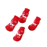 Maxbell Maxbell Christmas Reindeer Pet Dog Puppy Cat Non-Slip Socks with Paw Prints Size S