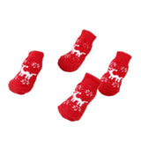 Maxbell Maxbell Christmas Reindeer Pet Dog Puppy Cat Non-Slip Socks with Paw Prints Size S