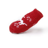 Maxbell Maxbell Christmas Reindeer Pet Dog Puppy Cat Non-Slip Socks with Paw Prints Size S
