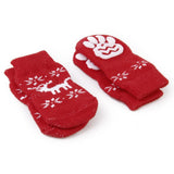 Maxbell Maxbell Christmas Reindeer Pet Dog Puppy Cat Non-Slip Socks with Paw Prints Size S