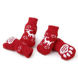 Maxbell Maxbell Christmas Reindeer Pet Dog Puppy Cat Shoes Slippers Non-Slip Socks with Paw Prints Size M