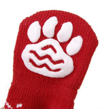 Maxbell Maxbell Christmas Reindeer Pet Dog Puppy Cat Shoes Slippers Non-Slip Socks with Paw Prints Size M