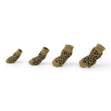 Maxbell Maxbell Leopard Print Pattern Pet Dog Puppy Cat Non-slip Socks with Cute Paw Prints XL
