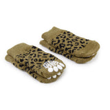 Maxbell Maxbell Leopard Print Pattern Pet Dog Puppy Cat Non-slip Socks with Cute Paw Prints XL