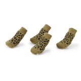 Maxbell Maxbell Leopard Print Pattern Pet Dog Puppy Cat Non-slip Socks with Cute Paw Prints XL