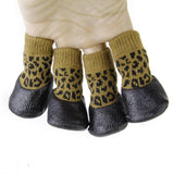 Maxbell Maxbell Leopard Print Waterproof Dog Puppy Cat Pet Shoes Slippers Non-Slip Socks - #0