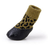 Maxbell Maxbell Leopard Print Waterproof Dog Puppy Cat Pet Shoes Slippers Non-Slip Socks - #0