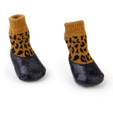 Maxbell Maxbell Leopard Print Waterproof Dog Puppy Cat Pet Shoes Slippers Non-Slip Socks - #1