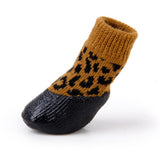 Maxbell Maxbell Leopard Print Waterproof Dog Puppy Cat Pet Shoes Slippers Non-Slip Socks - #1