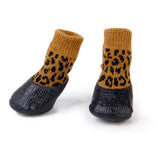 Maxbell Maxbell Leopard Print Waterproof Dog Puppy Cat Pet Shoes Slippers Non-Slip Socks - #2
