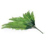 Maxbell 3 Bunch Artificial Green Boston Fern Plastic Grass Leaves Plant for Home Wedding Arrangement Decoration Size L