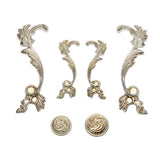 Maxbell 1 Pair Left+Right Antique Silver Cabinet Drawer Closet Bin Handle Pull Knob 88mm
