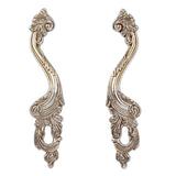 Maxbell 1 Pair Left + Right Antique Silver Phoenix Design Handle Drawer Pull Knobs