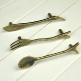 Maxbell 12xAntique Bronze Creative Spoon Design Kitchen Cabinet Closet Drawer Pull Handle 76mm
