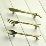Maxbell 12xAntique Bronze Creative Spoon Design Kitchen Cabinet Closet Drawer Pull Handle 76mm