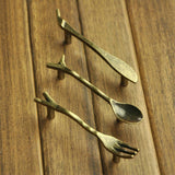 Maxbell 12xAntique Bronze Creative Spoon Design Kitchen Cabinet Closet Drawer Pull Handle 76mm