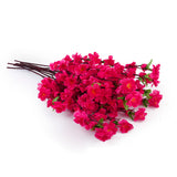 Maxbell 20pcs Artificial 26" 66cm Spring Peach Blossom Cherry Plum Silk Flowers Rose+WHT