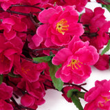 Maxbell 20pcs Artificial 26" 66cm Spring Peach Blossom Cherry Plum Silk Flowers Rose+WHT