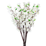 Maxbell 20pcs Artificial 26" 66cm Spring Peach Blossom Cherry Plum Silk Flowers Rose+WHT