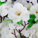 Maxbell 20pcs Artificial 26" 66cm Spring Peach Blossom Cherry Plum Silk Flowers Rose+WHT
