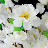 Maxbell 20pcs Artificial 26" 66cm Spring Peach Blossom Cherry Plum Silk Flowers Rose+WHT