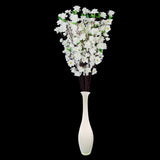 Maxbell 20pcs Artificial 26" 66cm Spring Peach Blossom Cherry Plum Silk Flowers Rose+WHT