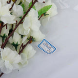 Maxbell 20pcs Artificial 26" 66cm Spring Peach Blossom Cherry Plum Silk Flowers Rose+WHT