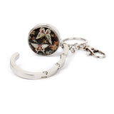 Maxbell 2xHandbag Hook Hanger Bag Holder Butterfly Pattern with Key Ring