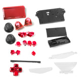 Maxbell Full Housing Shell Case Button for PS4 Controller - Red + 2x Thumbsticks
