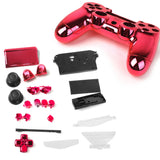 Maxbell Full Housing Shell Case Button for PS4 Controller - Red + 2x Thumbsticks