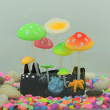 Maxbell 4x Aquatic Plastic Grass Plants+Artificial Mushroom Coral Aquarium Fish Tank DIY