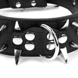 Maxbell Maxbell 5 Holes Adjustable PU Leather Spikes Cool Design Dog Collar Pet Supplies Black L