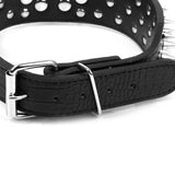 Maxbell Maxbell 5 Holes Adjustable PU Leather Spikes Cool Design Dog Collar Pet Supplies Black L