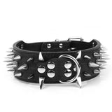 Maxbell Maxbell 5 Holes Adjustable PU Leather Spikes Cool Design Dog Collar Pet Supplies Black L