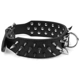 Maxbell Maxbell 5 Holes Adjustable PU Leather Spikes Cool Design Dog Collar Pet Supplies Black L