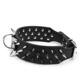 Maxbell Maxbell 5 Holes Adjustable PU Leather Spikes Cool Design Dog Collar Pet Supplies Black L