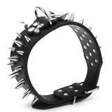 Maxbell Maxbell 5 Holes Adjustable PU Leather Spikes Cool Design Dog Collar Pet Supplies Black L