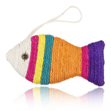 Maxbell Maxbell Easy To Install Sisal Fish Shaped Scratching Board Fun Play Cat Kitten Toy Multi-Color 24x12 cm