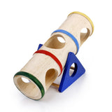 Maxbell Maxbell 1 Piece Natural Wooden Rainbow Colorful Swing Toy for Hamster