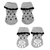 Maxbell Maxbell Black Dots Pet Dog Puppy Cat Shoes Slippers Non-Slip Socks with Paw Prints M