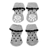 Maxbell Maxbell Black Dots Pet Dog Puppy Cat Shoes Slippers Non-Slip Socks with Paw Prints M