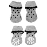 Maxbell Maxbell Black Dots Pet Dog Puppy Cat Shoes Slippers Non-Slip Socks with Paw Prints M