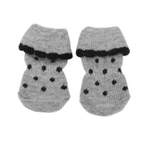 Maxbell Maxbell Black Dots Pet Dog Puppy Cat Shoes Slippers Non-Slip Socks with Paw Prints M