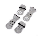 Maxbell Maxbell Black Dots Pet Dog Puppy Cat Shoes Slippers Non-Slip Socks with Paw Prints M