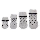 Maxbell Maxbell Black Dots Pet Dog Puppy Cat Shoes Slippers Non-Slip Socks with Paw Prints M